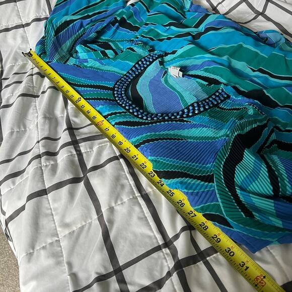 Catherines top pleated embellished beaded 3/4 sleeve bright fun going out party - Picture 7 of 8